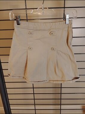 Place Beige Double-Button Mini Skirt